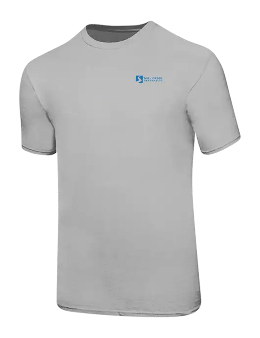 Ring Spun Silver 4.5 oz T-Shirt w/Mill Creek Renewables Logo