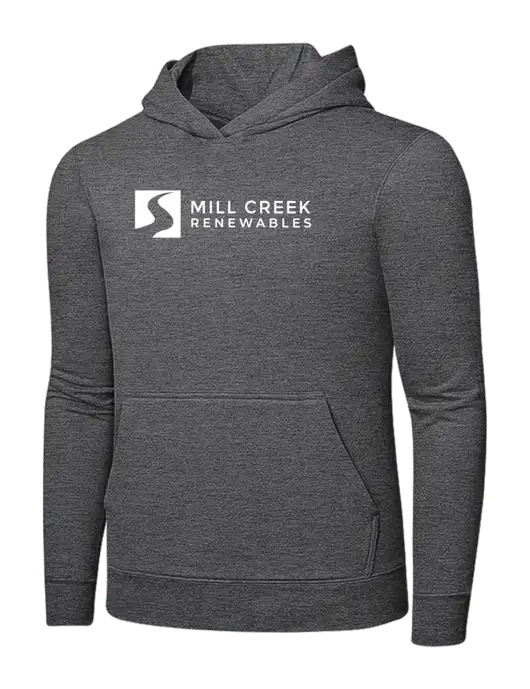 Graphite Heather 7.8. oz Ring Spun Hooded Sweatshirt w/Mill Creek Renewables Logo