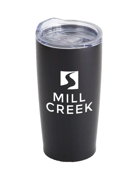 Society Black 20 oz Insulated Tumbler w/Mill Creek Renewables Logo