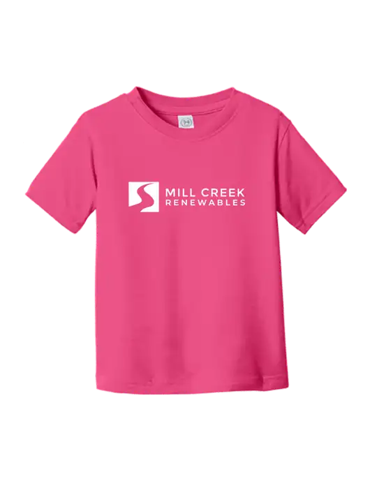 Rabbit Skins Hot Pink Toddler Fine Jersey Tee w/Mill Creek Renewables Logo
