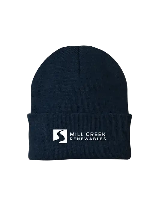 Navy Knit Cap w/Mill Creek Renewables Logo