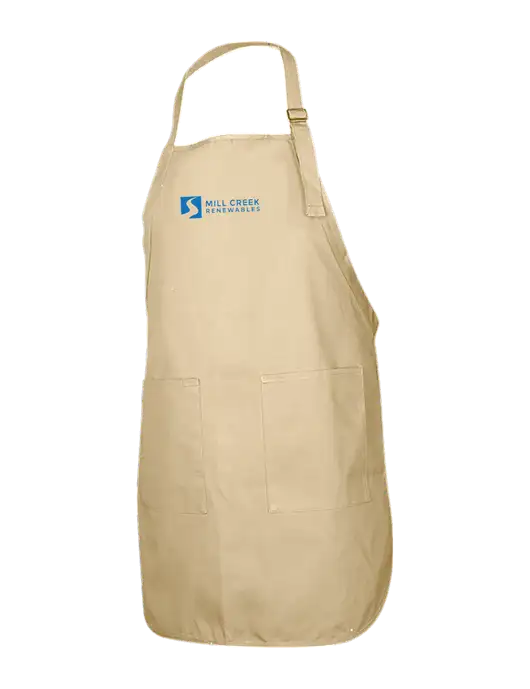 Full-Length Stone Apron With Pockets w/Mill Creek Renewables Logo
