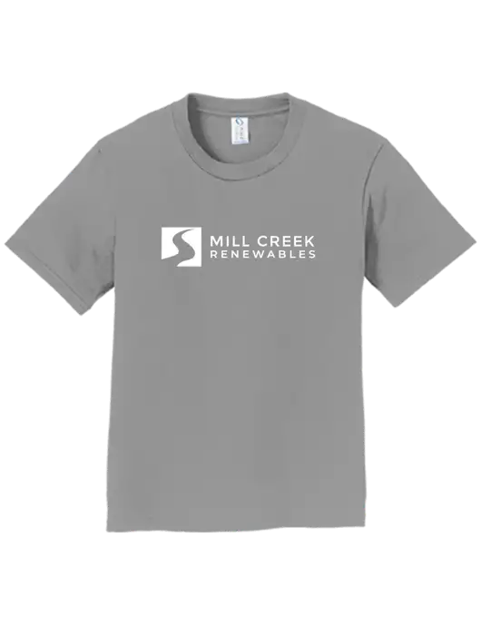 Youth Ring Spun Medium Grey 4.5 oz T-Shirt w/Mill Creek Renewables Logo