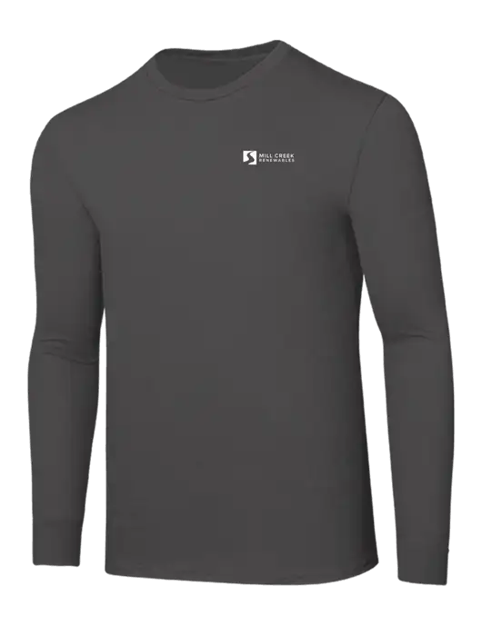 Seriously Soft Dark Grey Long Sleeve T-Shirt w/Mill Creek Renewables Logo