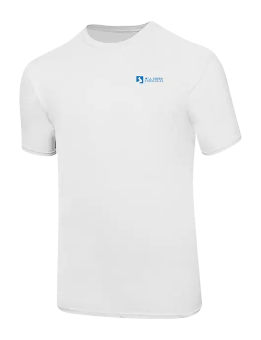 Ring Spun White 4.5 oz T-Shirt w/Mill Creek Renewables Logo