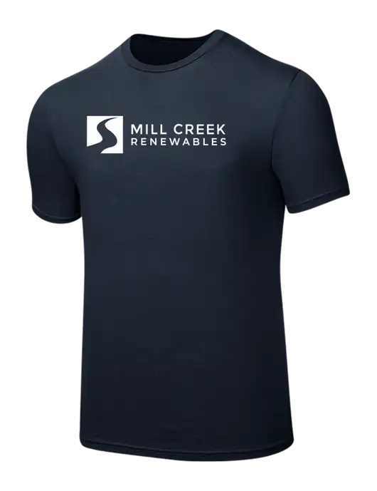 Seriously Soft Navy T-Shirt w/Mill Creek Renewables Logo