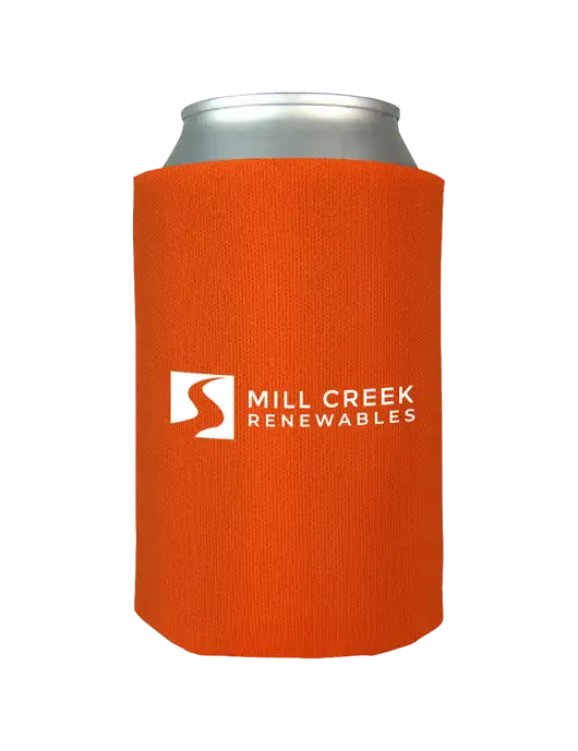 Orange Foam Coolie w/Mill Creek Renewables Logo
