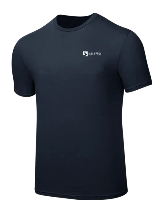Seriously Soft Navy T-Shirt w/Mill Creek Renewables Logo