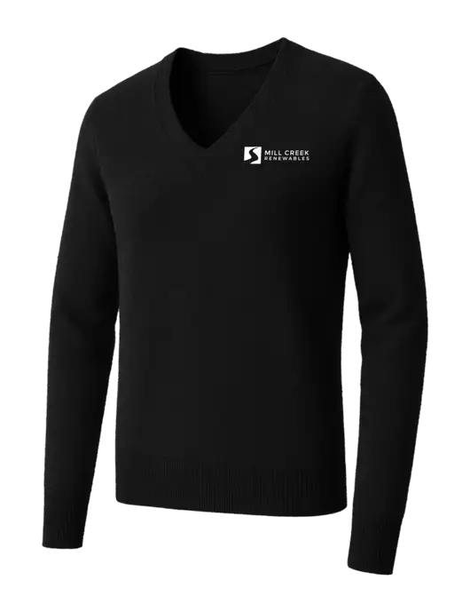 Brooks Brothers Womens Black Washable Merino V-Neck Sweater w/Mill Creek Renewables Logo