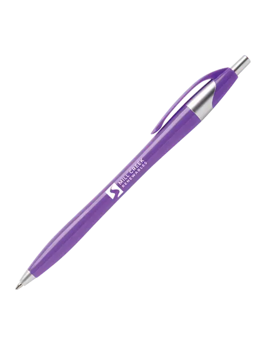 Novella Purple Platinum Pen - Blue Ink w/Mill Creek Renewables Logo