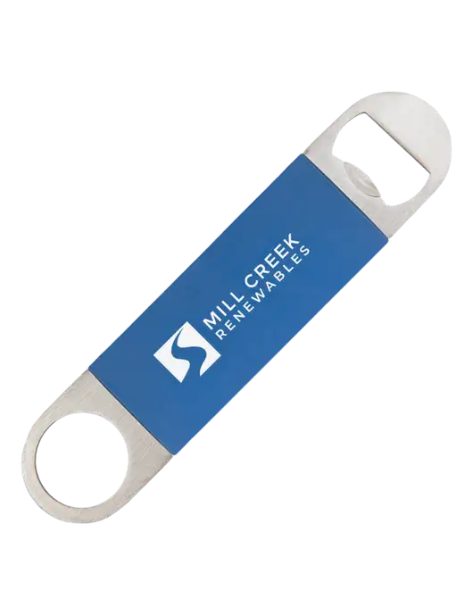 Royal Bottle Opener with Silicone Grip w/Mill Creek Renewables Logo