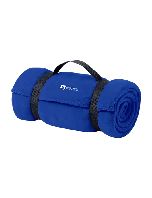 Casual Royal Fleece Blanket With Strap  w/Mill Creek Renewables Logo