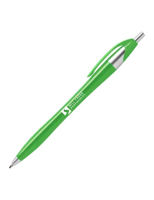 Novella Kelly Green Platinum Pen - Blue Ink w/Mill Creek Renewables Logo