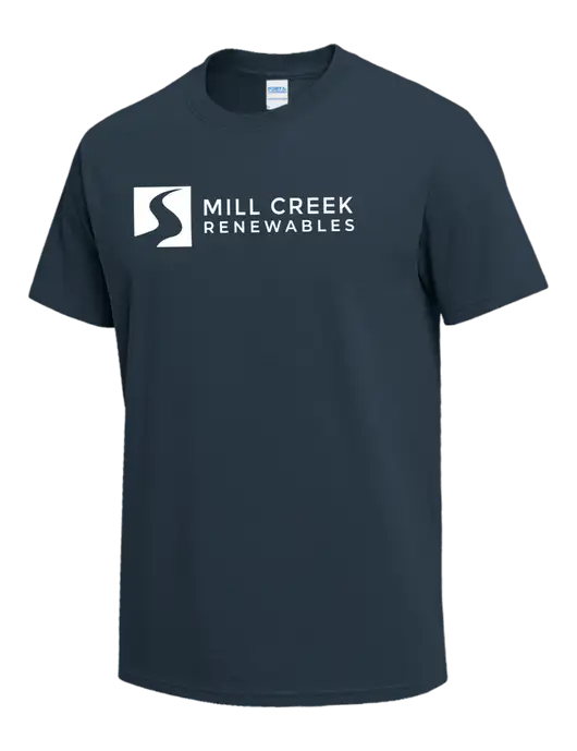 Dark Slate Blue Heavyweight 6.1 oz T-Shirt w/Mill Creek Renewables Logo