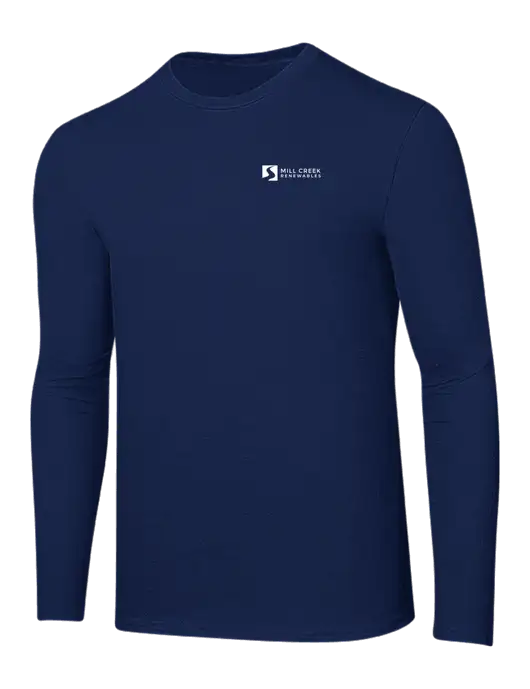 Ring Spun Navy 4.5 oz Long Sleeve T-Shirt w/Mill Creek Renewables Logo