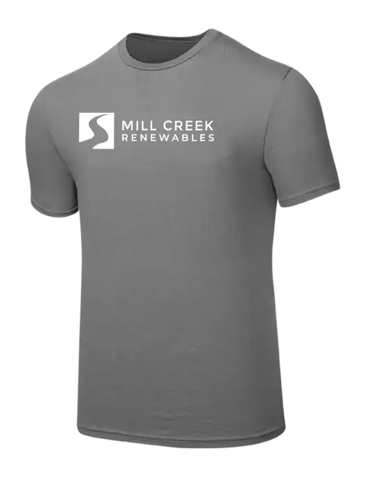 Seriously Soft Medium Grey T-Shirt w/Mill Creek Renewables Logo