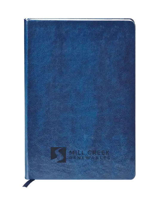 Fabrizio Blue Hard Cover 5.75 x 8.3 Journal w/Mill Creek Renewables Logo