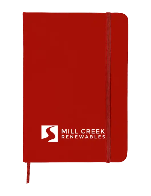 Red Comfort Touch Bound Journal 5" X 7" w/Mill Creek Renewables Logo