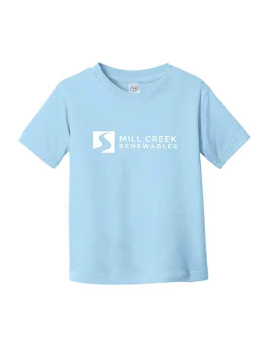 Rabbit Skins Light Blue Toddler Fine Jersey Tee w/Mill Creek Renewables Logo