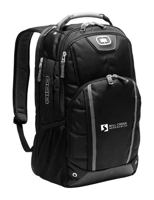 OGIO Black Bolt Pack w/Mill Creek Renewables Logo