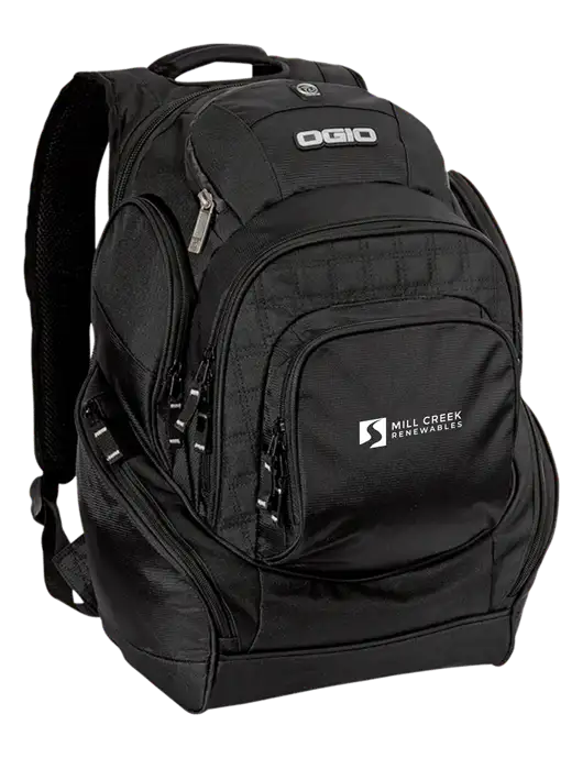 OGIO Black Mastermind Pack w/Mill Creek Renewables Logo