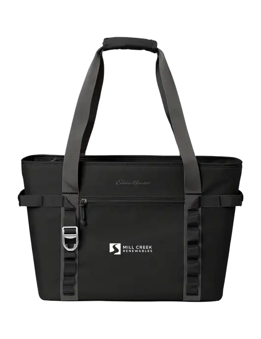 Eddie Bauer Black/Medium Grey Max Cool Tote Cooler  w/Mill Creek Renewables Logo