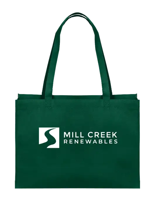 Eco Reusable Dark Green Tote w/Mill Creek Renewables Logo