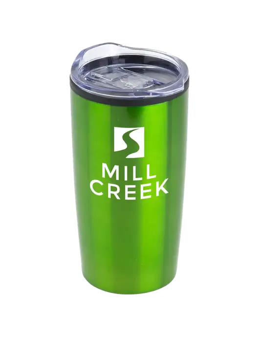 Olympus Green 20 oz Tumbler w/Mill Creek Renewables Logo