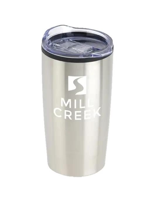 Olympus Silver 20 oz Tumbler w/Mill Creek Renewables Logo