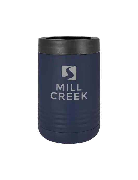 Polar Camel 12 oz Powder Coated Navy Vacuum Insulated Beverage Holder w/Mill Creek Renewables Logo