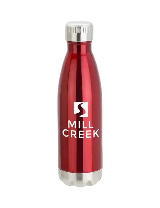 City Go Red 17 oz Insulated Bottle w/Mill Creek Renewables Logo