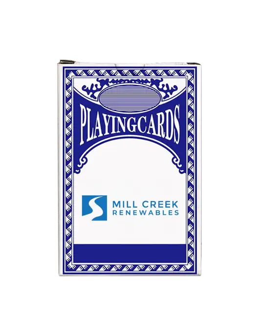 Dark Royal Blue Playing Cards w/Mill Creek Renewables Logo