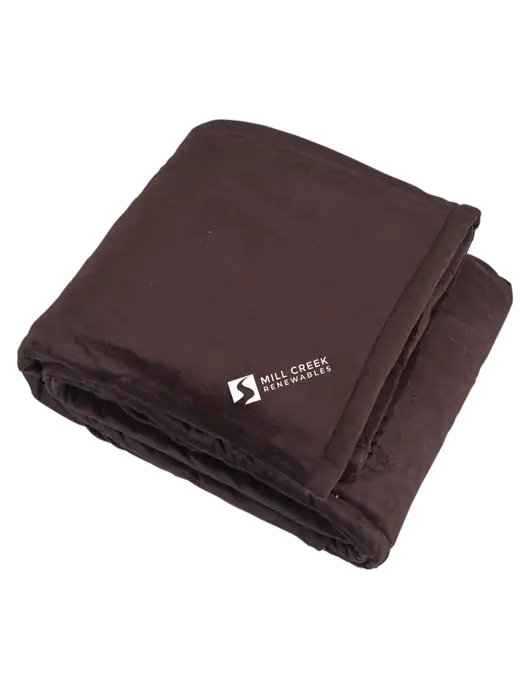 Mountain Lodge Fireside Brown Blanket w/Mill Creek Renewables Logo