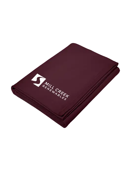 Core Maroon Fleece Sweatshirt Blanket w/Mill Creek Renewables Logo