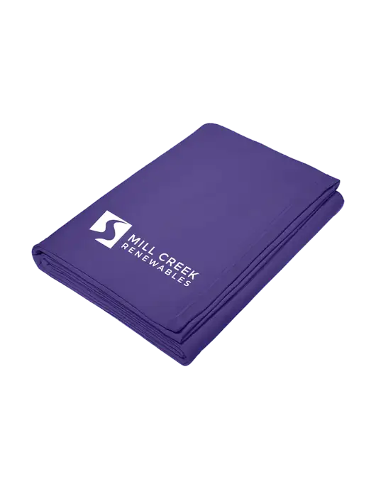 Core Purple Fleece Sweatshirt Blanket w/Mill Creek Renewables Logo