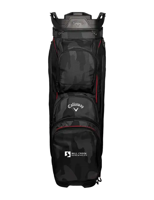 Callaway Org 14 Black Camo/Red Trim Golf Bag  w/Mill Creek Renewables Logo